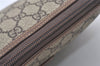 Authentic GUCCI Vintage Clutch Hand Bag Purse GG PVC Leather Brown Junk 0769J