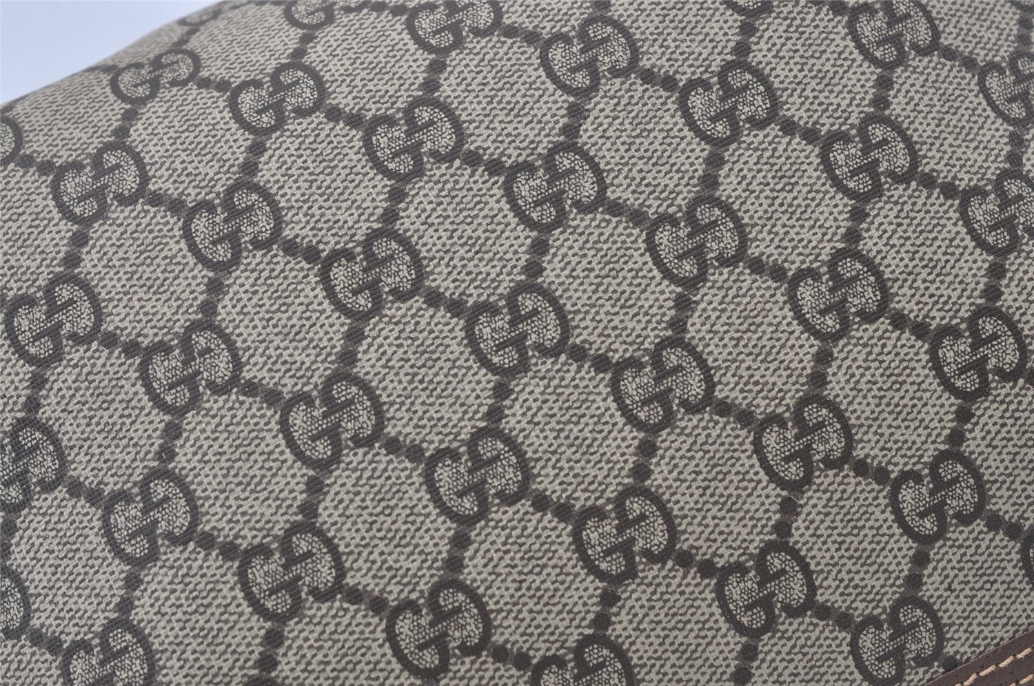 Authentic GUCCI Vintage Clutch Hand Bag Purse GG PVC Leather Brown Junk 0769J