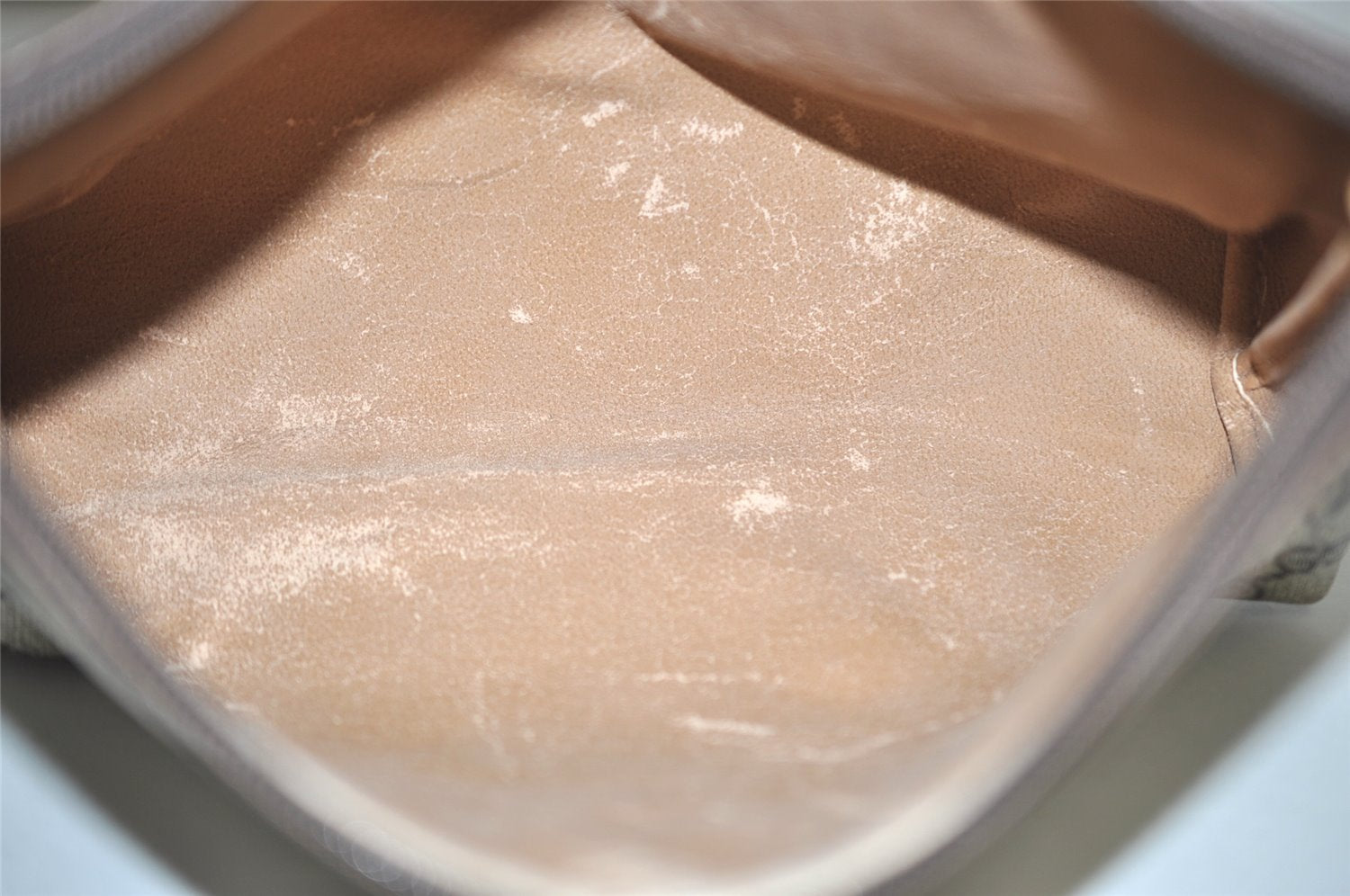 Authentic GUCCI Vintage Clutch Hand Bag Purse GG PVC Leather Brown Junk 0769J