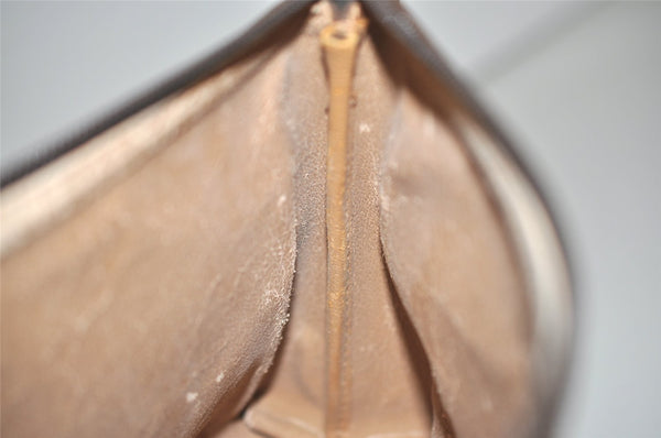 Authentic GUCCI Vintage Clutch Hand Bag Purse GG PVC Leather Brown Junk 0769J