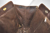 Authentic FENDI Vintage Zucca Hand Tote Bag Canvas Leather Brown 0770J