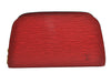 Authentic Louis Vuitton Epi Dauphine Cosmetic Pouch Red M48447 LV Junk 0771K
