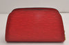 Authentic Louis Vuitton Epi Dauphine Cosmetic Pouch Red M48447 LV Junk 0771K