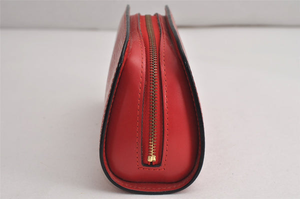 Authentic Louis Vuitton Epi Dauphine Cosmetic Pouch Red M48447 LV Junk 0771K