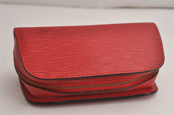 Authentic Louis Vuitton Epi Dauphine Cosmetic Pouch Red M48447 LV Junk 0771K