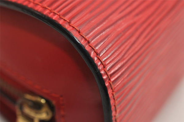Authentic Louis Vuitton Epi Dauphine Cosmetic Pouch Red M48447 LV Junk 0771K