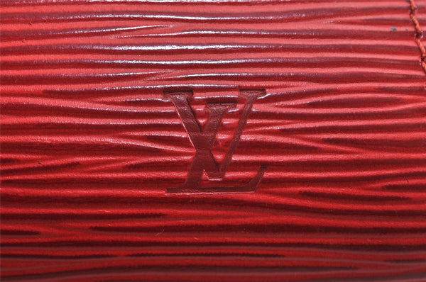 Authentic Louis Vuitton Epi Dauphine Cosmetic Pouch Red M48447 LV Junk 0771K