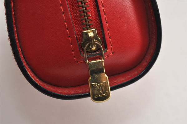 Authentic Louis Vuitton Epi Dauphine Cosmetic Pouch Red M48447 LV Junk 0771K