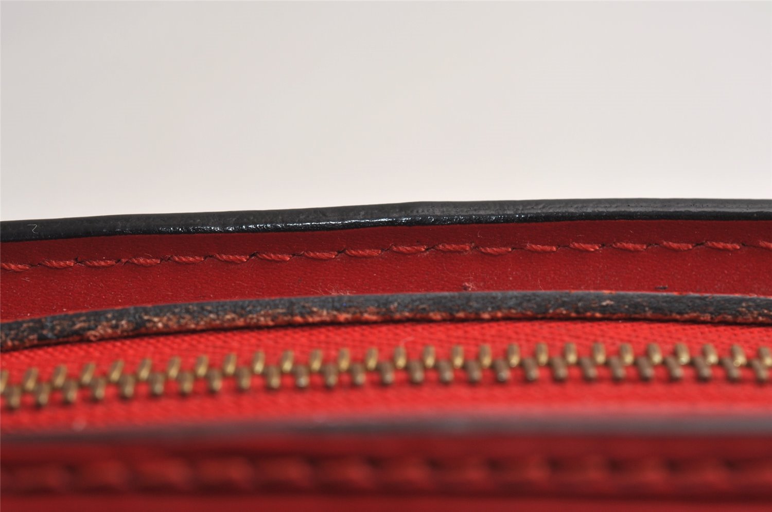 Authentic Louis Vuitton Epi Dauphine Cosmetic Pouch Red M48447 LV Junk 0771K