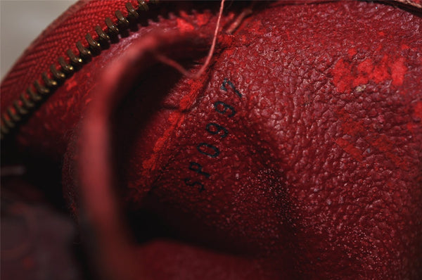 Authentic Louis Vuitton Epi Dauphine Cosmetic Pouch Red M48447 LV Junk 0771K