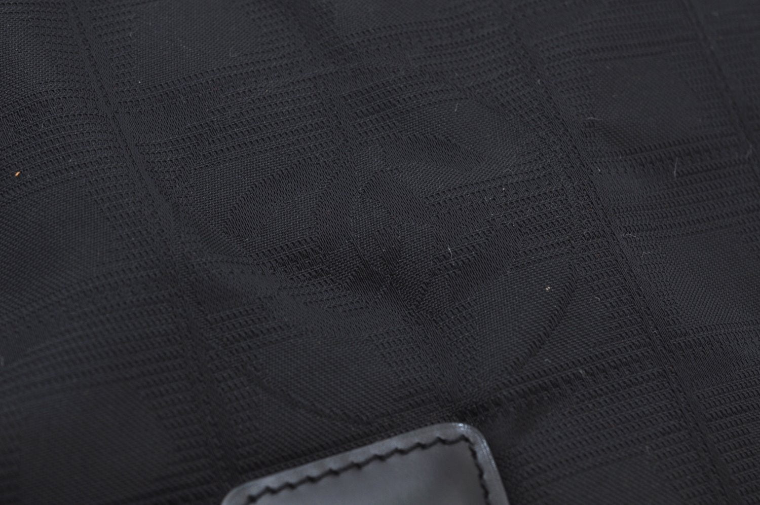 Authentic CHANEL New Travel Line Shoulder Tote Bag Nylon Leather Black 0772J