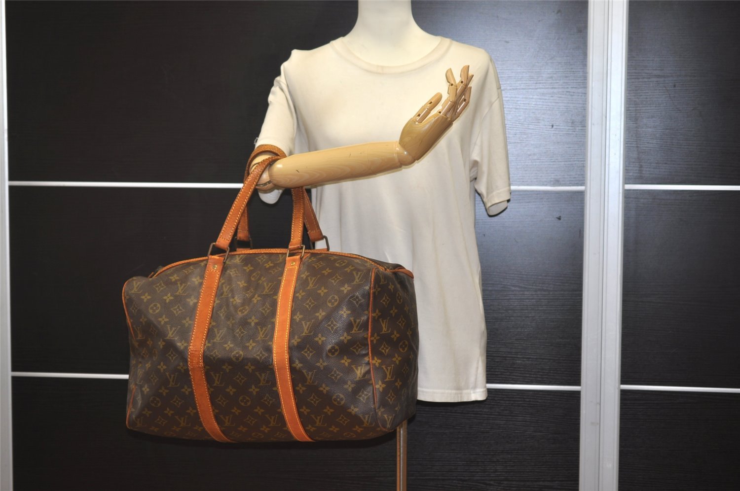 Authentic Louis Vuitton Monogram Sac Souple 45 Boston Bag Old Model Junk 0772K