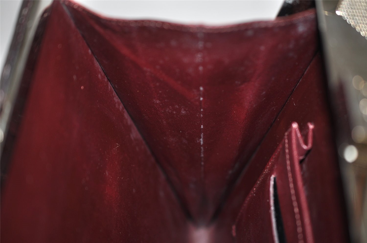 Authentic Louis Vuitton Damier Vernis Ange Hand Bag Purse M92105 Bordeaux 0773I