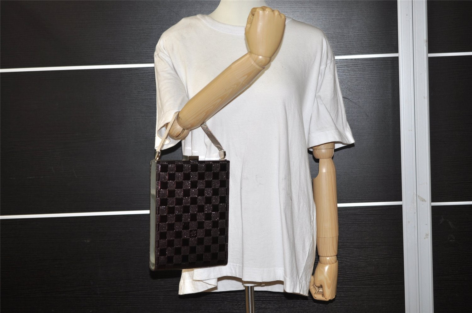 Authentic Louis Vuitton Damier Vernis Ange Hand Bag Purse M92105 Bordeaux 0773I