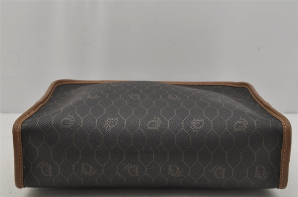 Authentic Christian Dior Honeycomb Clutch Hand Bag Purse PVC Black CD 0773J
