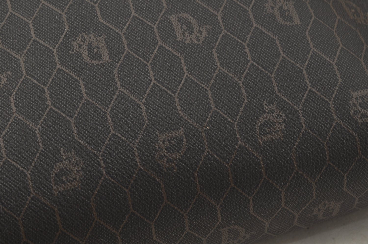Authentic Christian Dior Honeycomb Clutch Hand Bag Purse PVC Black CD 0773J