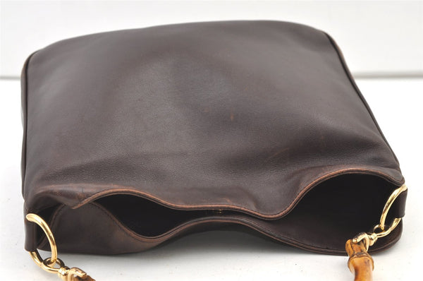 Authentic GUCCI Bamboo 2Way Shoulder Hand Bag Purse Leather Brown Junk 0773K
