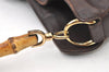 Authentic GUCCI Bamboo 2Way Shoulder Hand Bag Purse Leather Brown Junk 0773K