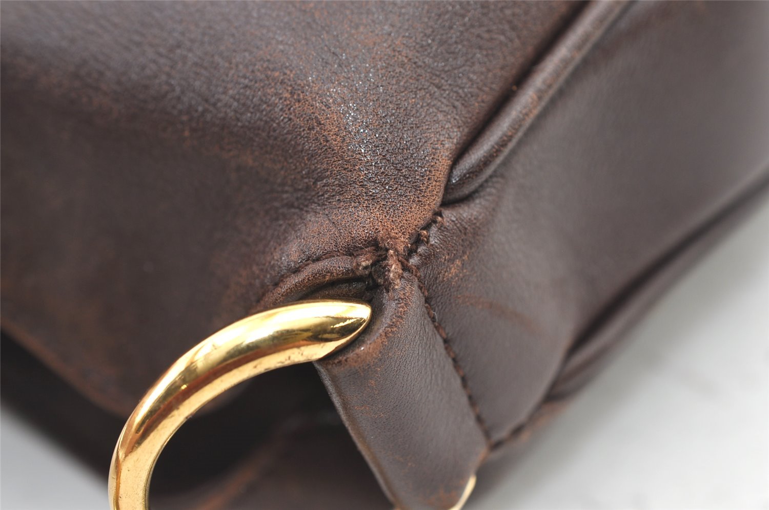 Authentic GUCCI Bamboo 2Way Shoulder Hand Bag Purse Leather Brown Junk 0773K