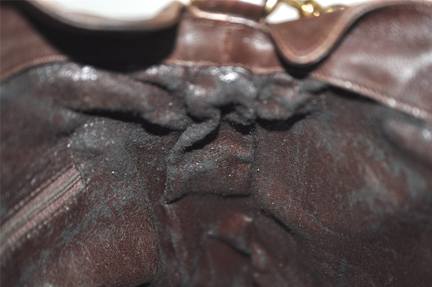 Authentic GUCCI Bamboo 2Way Shoulder Hand Bag Purse Leather Brown Junk 0773K