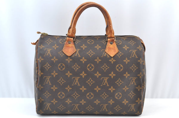 Authentic Louis Vuitton Monogram Speedy 30 Hand Boston Bag M41526 LV 0774H