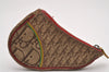 Auth Christian Dior Rasta Saddle Trotter Canvas Leather Coin Purse Brown 0774J