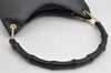 Authentic GUCCI Bamboo Shoulder Hand Bag Leather 0013008 Black Junk 0774K