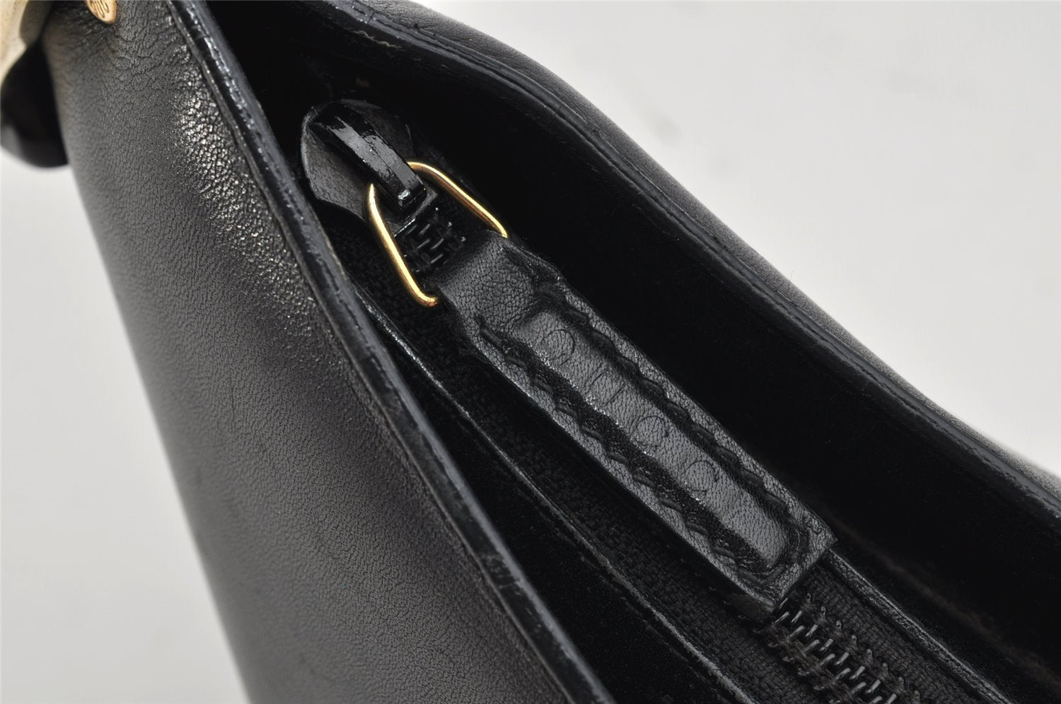 Authentic GUCCI Bamboo Shoulder Hand Bag Leather 0013008 Black Junk 0774K