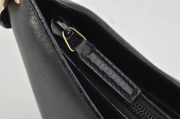 Authentic GUCCI Bamboo Shoulder Hand Bag Leather 0013008 Black Junk 0774K