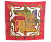 Authentic HERMES Carre 90 Scarf "Festival" Silk Red Box 0775G