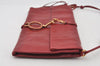 Authentic PRADA Vintage Leather Nappa Chain Shoulder Bag Purse Red 0776J