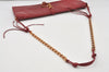 Authentic PRADA Vintage Leather Nappa Chain Shoulder Bag Purse Red 0776J
