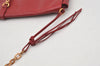 Authentic PRADA Vintage Leather Nappa Chain Shoulder Bag Purse Red 0776J