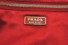 Authentic PRADA Vintage Leather Nappa Chain Shoulder Bag Purse Red 0776J