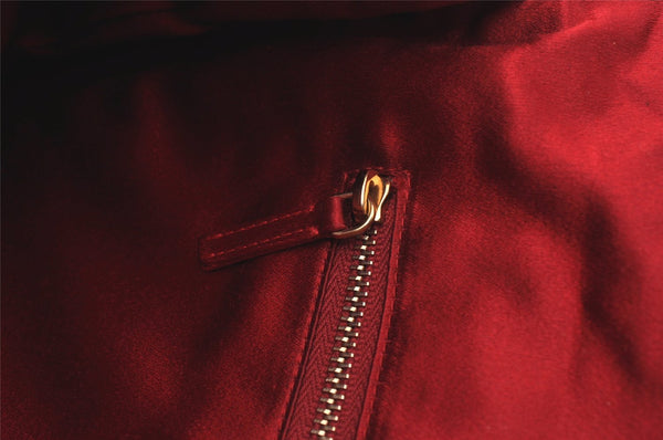 Authentic PRADA Vintage Leather Nappa Chain Shoulder Bag Purse Red 0776J