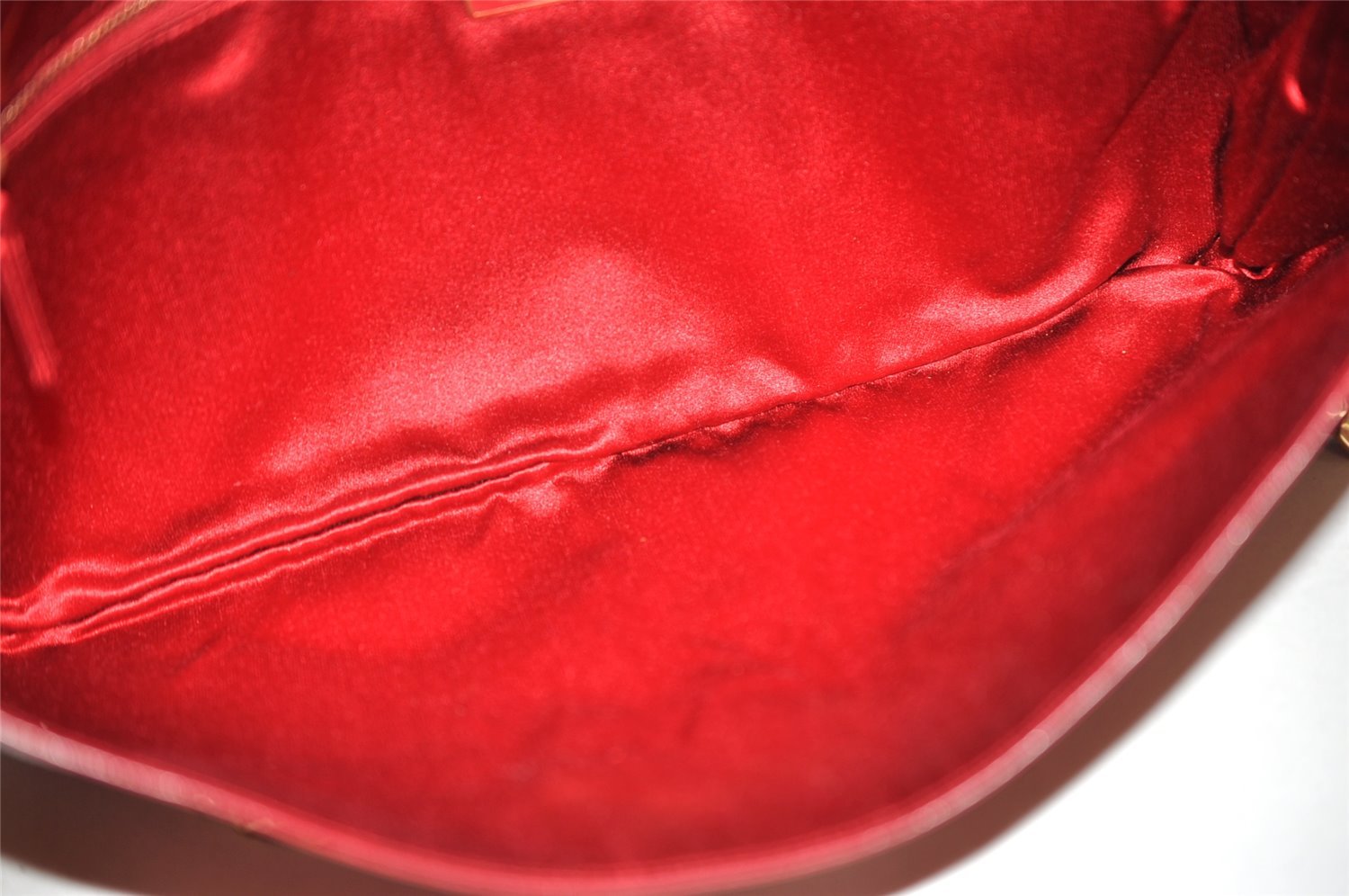 Authentic PRADA Vintage Leather Nappa Chain Shoulder Bag Purse Red 0776J