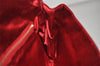 Authentic PRADA Vintage Leather Nappa Chain Shoulder Bag Purse Red 0776J