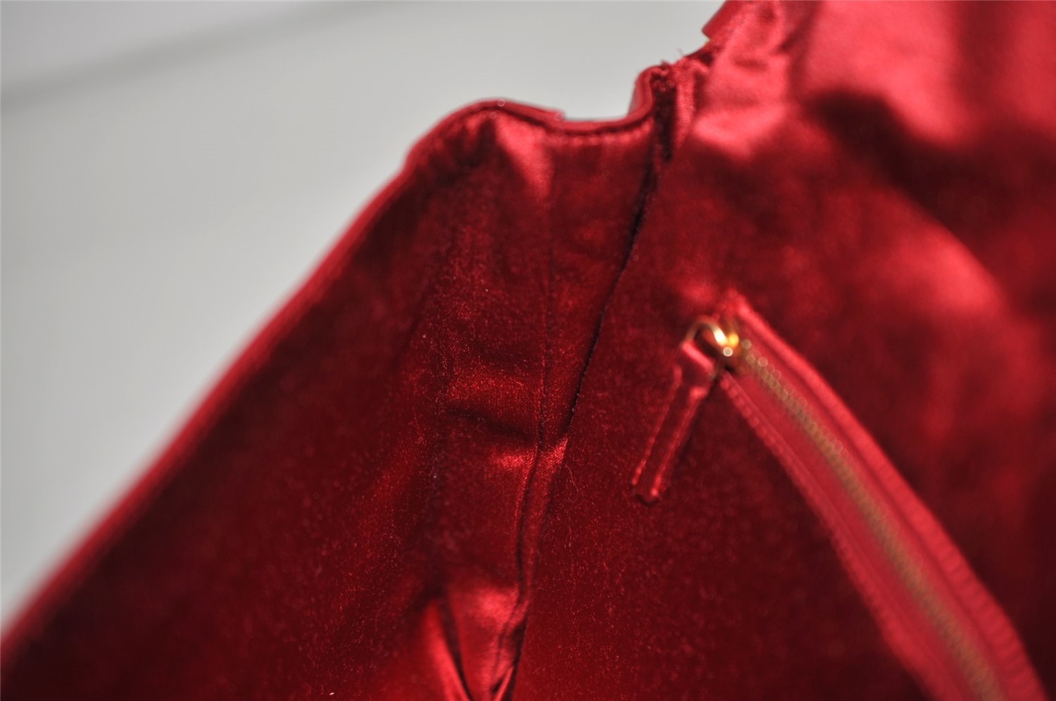 Authentic PRADA Vintage Leather Nappa Chain Shoulder Bag Purse Red 0776J