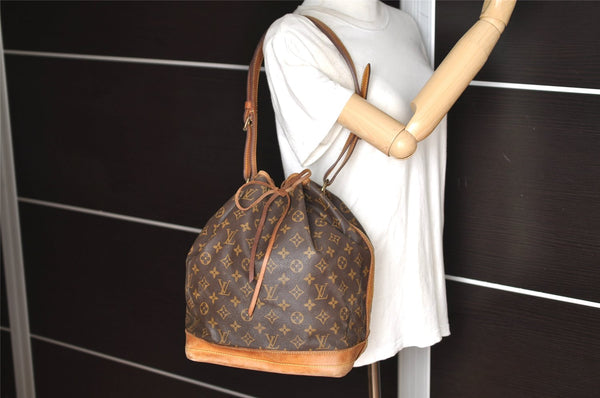 Authentic Louis Vuitton Monogram Noe Shoulder Drawstring Bag M42224 LV 0776K