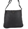 Authentic PRADA Nylon Tessuto Leather Shoulder Cross Body Bag Purse Black 0777J