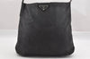 Authentic PRADA Nylon Tessuto Leather Shoulder Cross Body Bag Purse Black 0777J