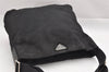 Authentic PRADA Nylon Tessuto Leather Shoulder Cross Body Bag Purse Black 0777J