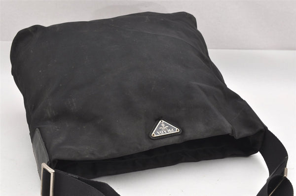 Authentic PRADA Nylon Tessuto Leather Shoulder Cross Body Bag Purse Black 0777J