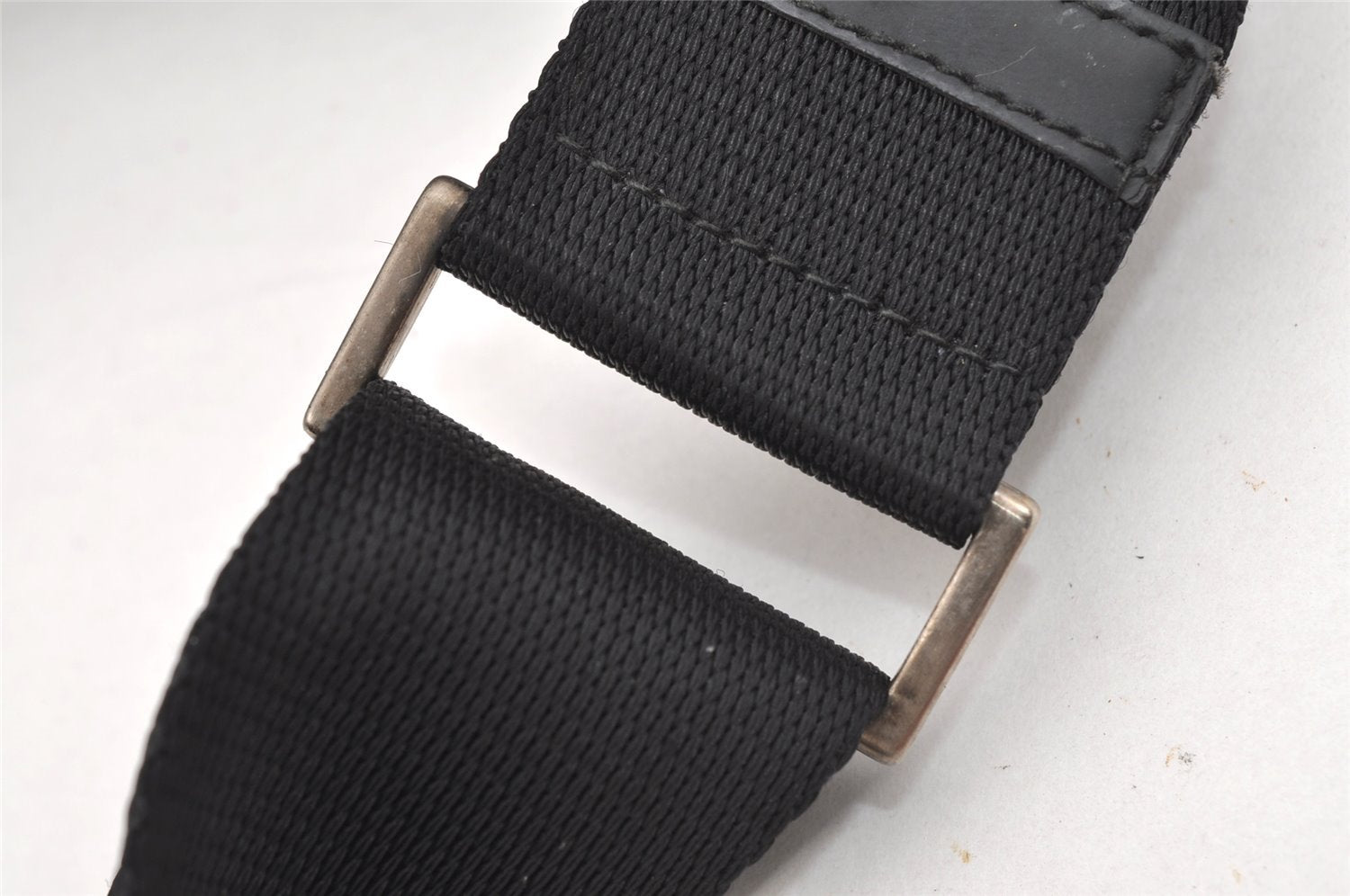 Authentic PRADA Nylon Tessuto Leather Shoulder Cross Body Bag Purse Black 0777J