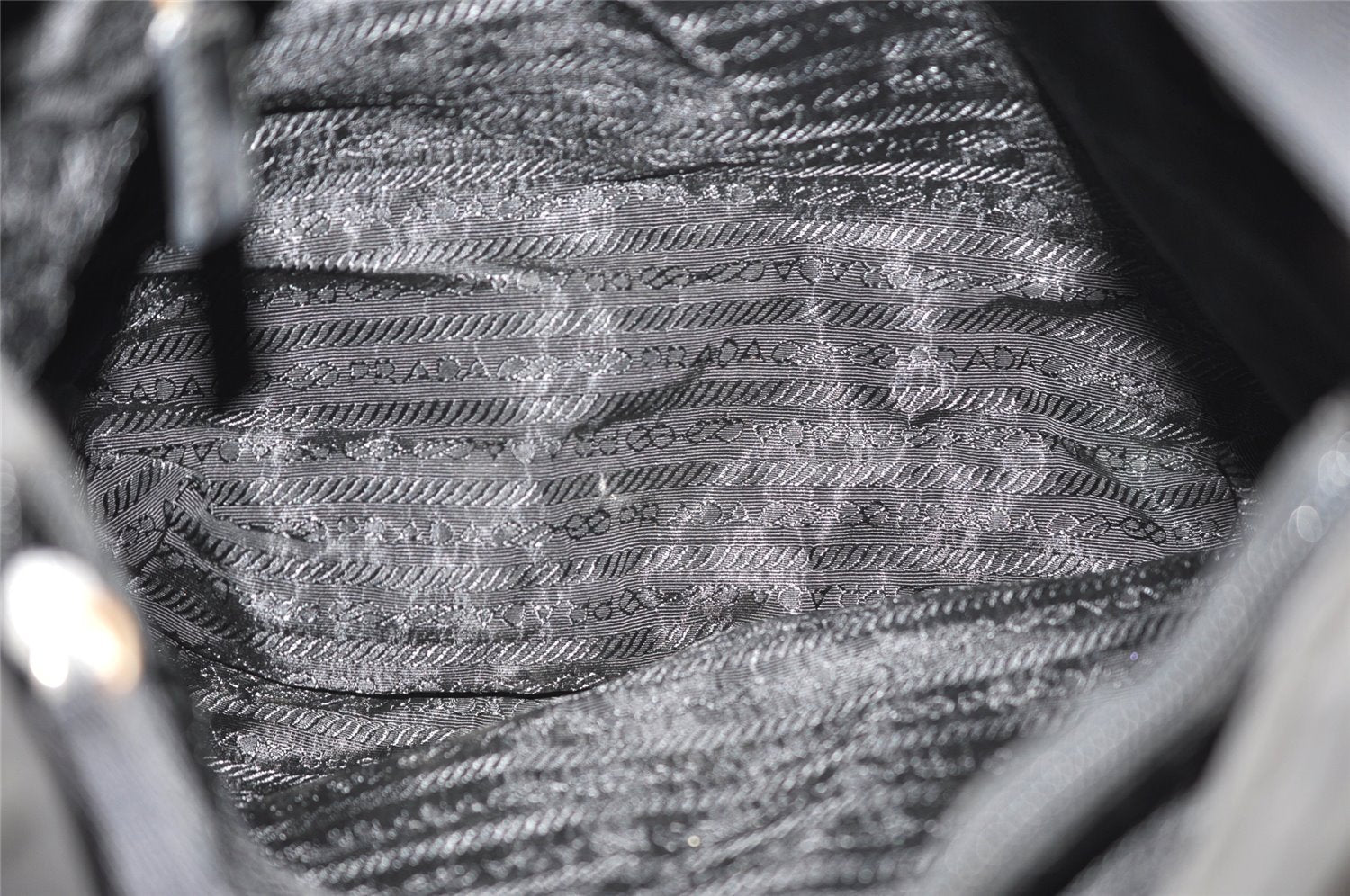 Authentic PRADA Nylon Tessuto Leather Shoulder Cross Body Bag Purse Black 0777J