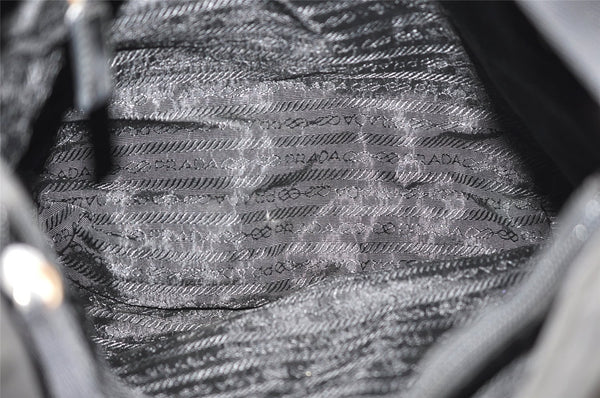 Authentic PRADA Nylon Tessuto Leather Shoulder Cross Body Bag Purse Black 0777J