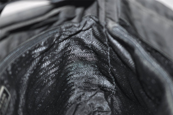 Authentic PRADA Nylon Tessuto Leather Shoulder Cross Body Bag Purse Black 0777J