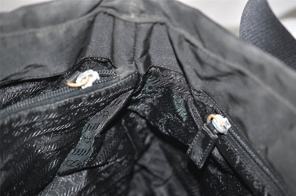 Authentic PRADA Nylon Tessuto Leather Shoulder Cross Body Bag Purse Black 0777J