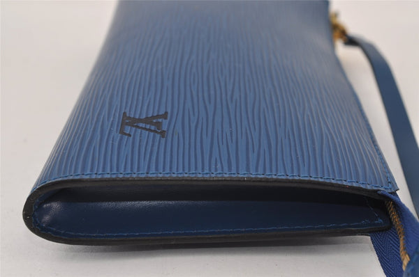 Authentic Louis Vuitton Epi Pochette Accessoires Pouch Blue M52945 LV 0778J