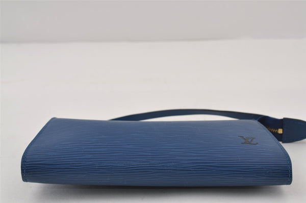 Authentic Louis Vuitton Epi Pochette Accessoires Pouch Blue M52945 LV 0778J